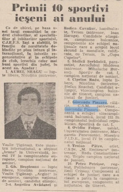 Primii 10 sportivi ai anului