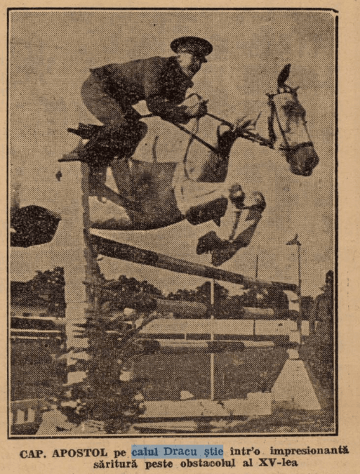 Apostol Constantin pe calul DRACU STIE Universul Sport, iunie 1938