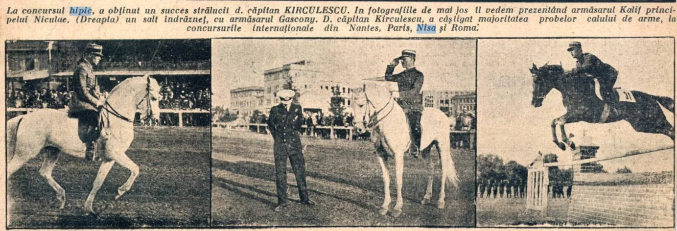 Concursul hipic de la Nisa - Kirculescu si Kalif - Ilustratiunea Romana - iunie 1930