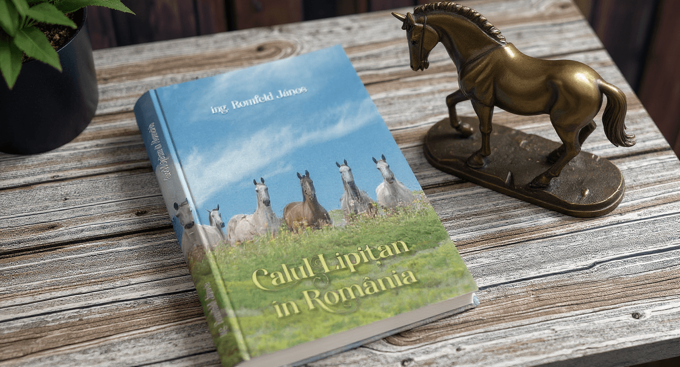 „Descoperă cartea «Calul Lipițan în România», semnată de ing. Romfeld Jànos – o lucrare unică ce documentează 150 de ani de istorie, genealogii și tradiție a rasei Lipițan pe meleagurile românești.