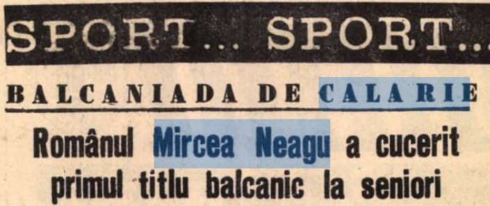 Mircea Neagu - campion balcanic