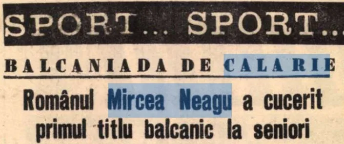 Mircea Neagu - campion balcanic